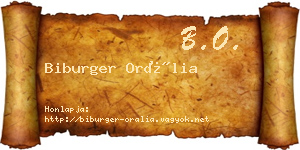 Biburger Orália névjegykártya